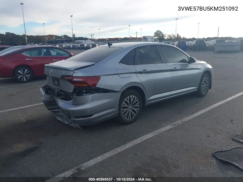 2019 Volkswagen Jetta 1.4T Sel VIN: 3VWE57BU5KM251092 Lot: 40565037