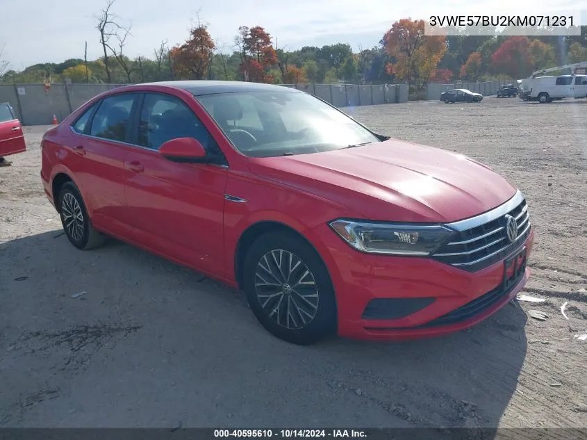 2019 Volkswagen Jetta 1.4T Sel VIN: 3VWE57BU2KM071231 Lot: 40595610