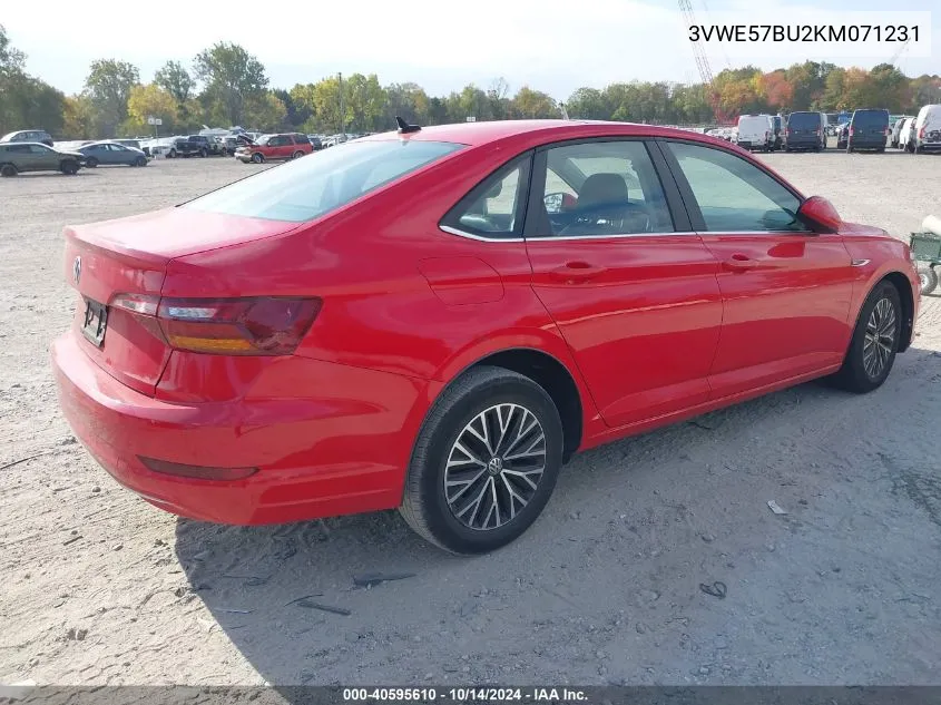 2019 Volkswagen Jetta 1.4T Sel VIN: 3VWE57BU2KM071231 Lot: 40595610