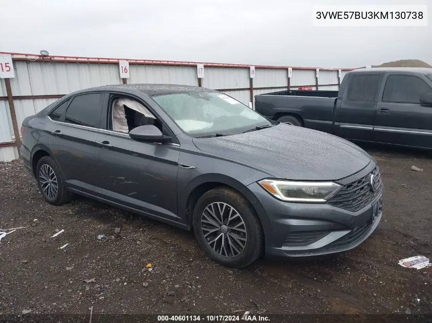 2019 Volkswagen Jetta 1.4T Sel VIN: 3VWE57BU3KM130738 Lot: 40601134