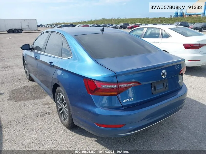 2019 Volkswagen Jetta S/Se/R-Line VIN: 3VWC57BU8KM191333 Lot: 40605360