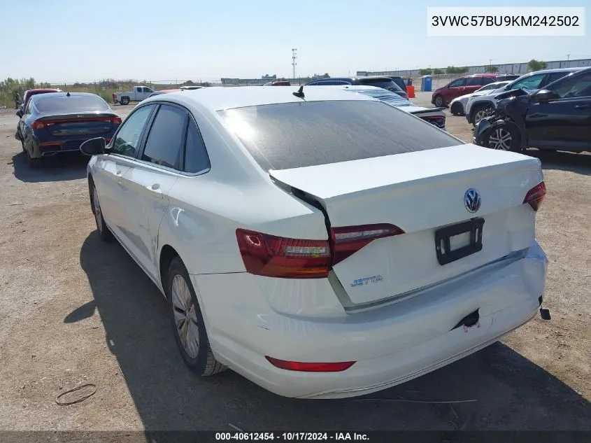 2019 Volkswagen Jetta 1.4T R-Line/1.4T S/1.4T Se VIN: 3VWC57BU9KM242502 Lot: 40612454