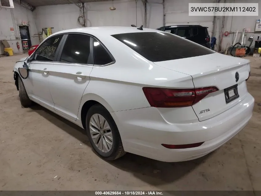 2019 Volkswagen Jetta 1.4T R-Line/1.4T S/1.4T Se VIN: 3VWC57BU2KM112402 Lot: 40629684