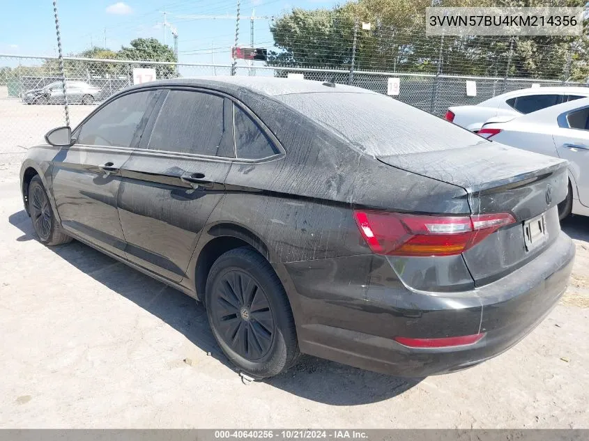 2019 Volkswagen Jetta 1.4T S VIN: 3VWN57BU4KM214356 Lot: 40640256