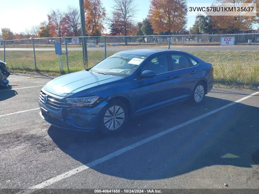 2019 Volkswagen Jetta 1.4T R-Line/1.4T S/1.4T Se VIN: 3VWC57BU1KM135637 Lot: 40641655