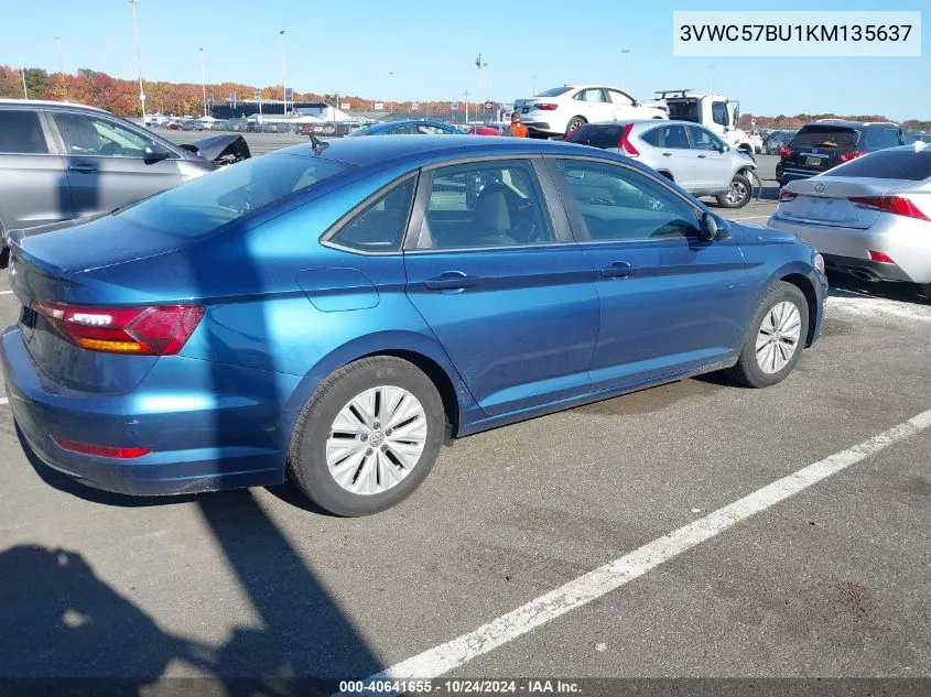 2019 Volkswagen Jetta 1.4T R-Line/1.4T S/1.4T Se VIN: 3VWC57BU1KM135637 Lot: 40641655