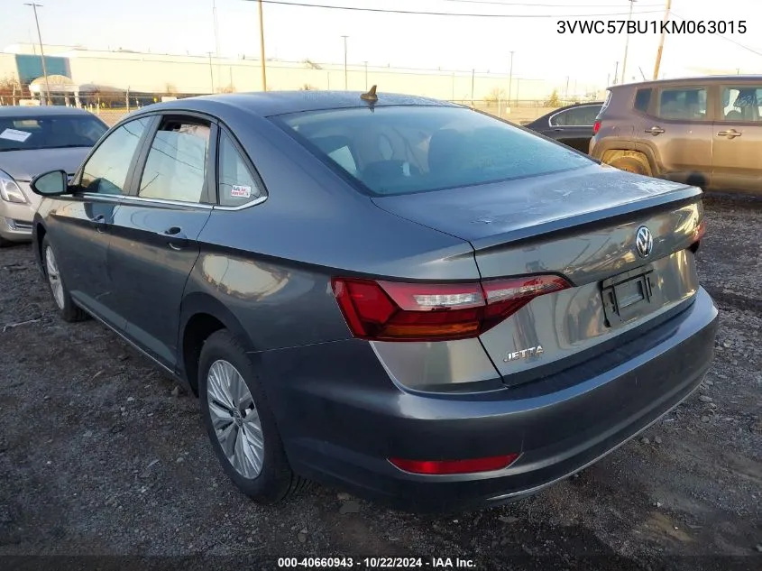 2019 Volkswagen Jetta 1.4T R-Line/1.4T S/1.4T Se VIN: 3VWC57BU1KM063015 Lot: 40660943