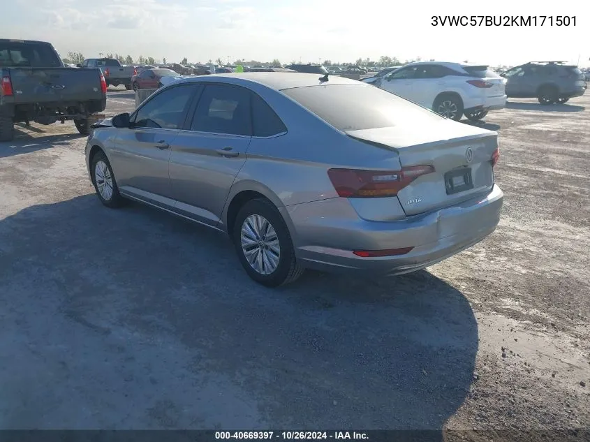 2019 Volkswagen Jetta 1.4T R-Line/1.4T S/1.4T Se VIN: 3VWC57BU2KM171501 Lot: 40669397