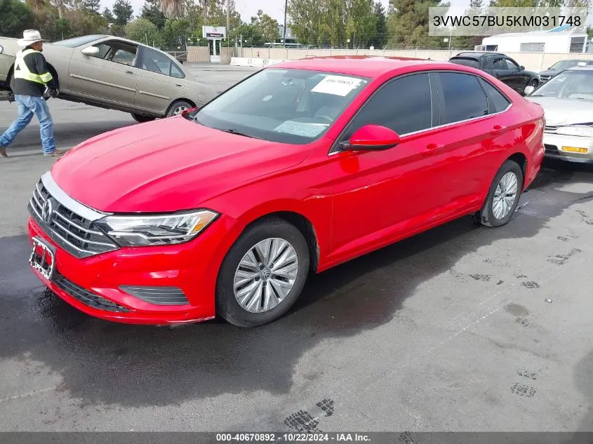 2019 Volkswagen Jetta 1.4T R-Line/1.4T S/1.4T Se VIN: 3VWC57BU5KM031748 Lot: 40670892