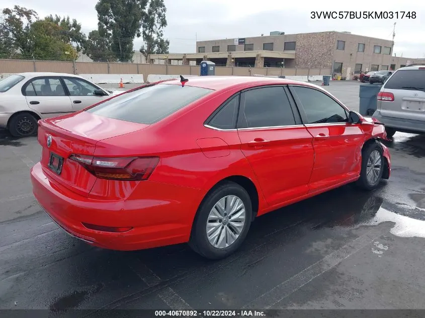 2019 Volkswagen Jetta 1.4T R-Line/1.4T S/1.4T Se VIN: 3VWC57BU5KM031748 Lot: 40670892