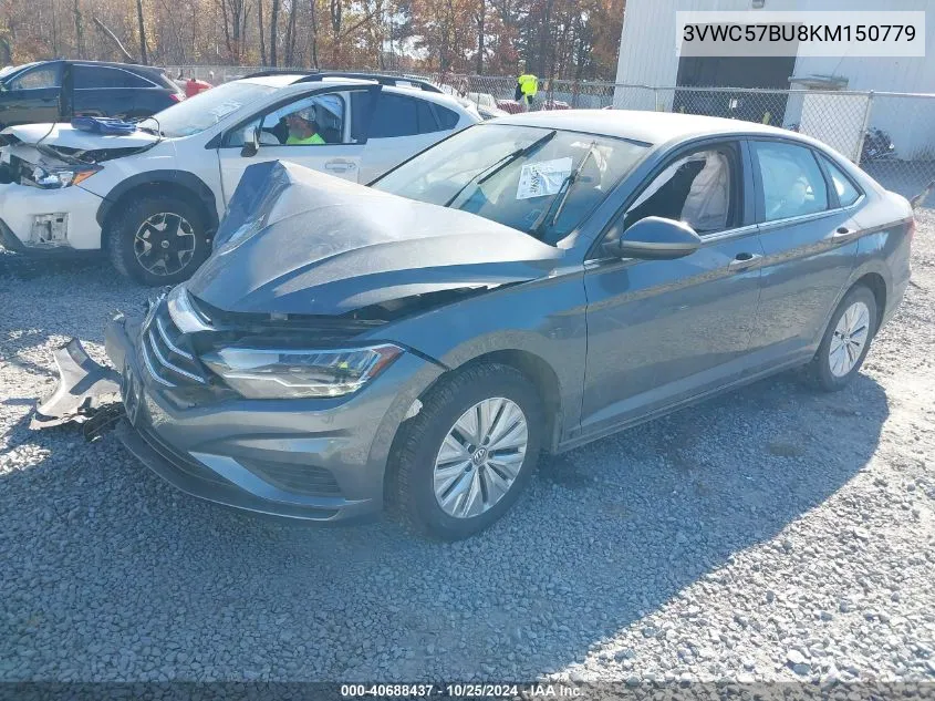 2019 Volkswagen Jetta 1.4T R-Line/1.4T S/1.4T Se VIN: 3VWC57BU8KM150779 Lot: 40688437