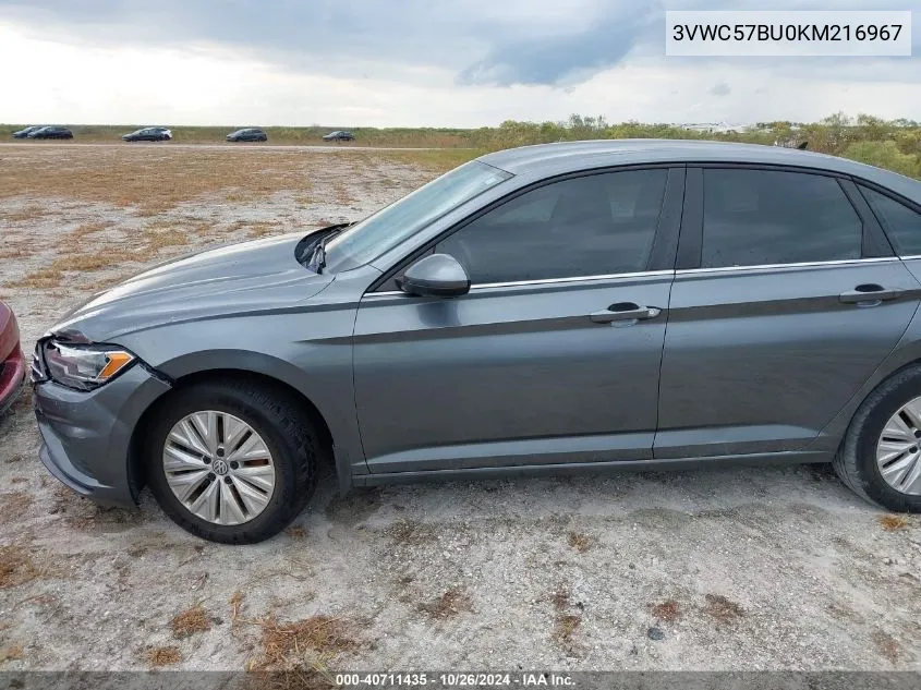 2019 Volkswagen Jetta 1.4T R-Line/1.4T S/1.4T Se VIN: 3VWC57BU0KM216967 Lot: 40711435