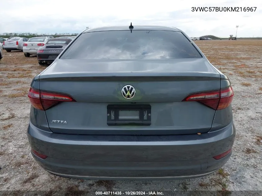 2019 Volkswagen Jetta 1.4T R-Line/1.4T S/1.4T Se VIN: 3VWC57BU0KM216967 Lot: 40711435