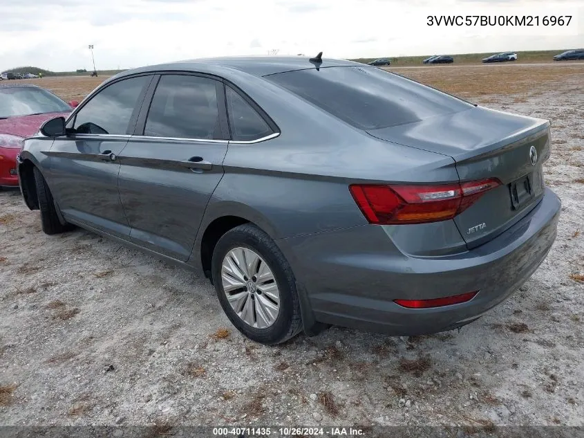 2019 Volkswagen Jetta 1.4T R-Line/1.4T S/1.4T Se VIN: 3VWC57BU0KM216967 Lot: 40711435