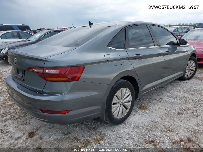 2019 Volkswagen Jetta 1.4T R-Line/1.4T S/1.4T Se VIN: 3VWC57BU0KM216967 Lot: 40711435