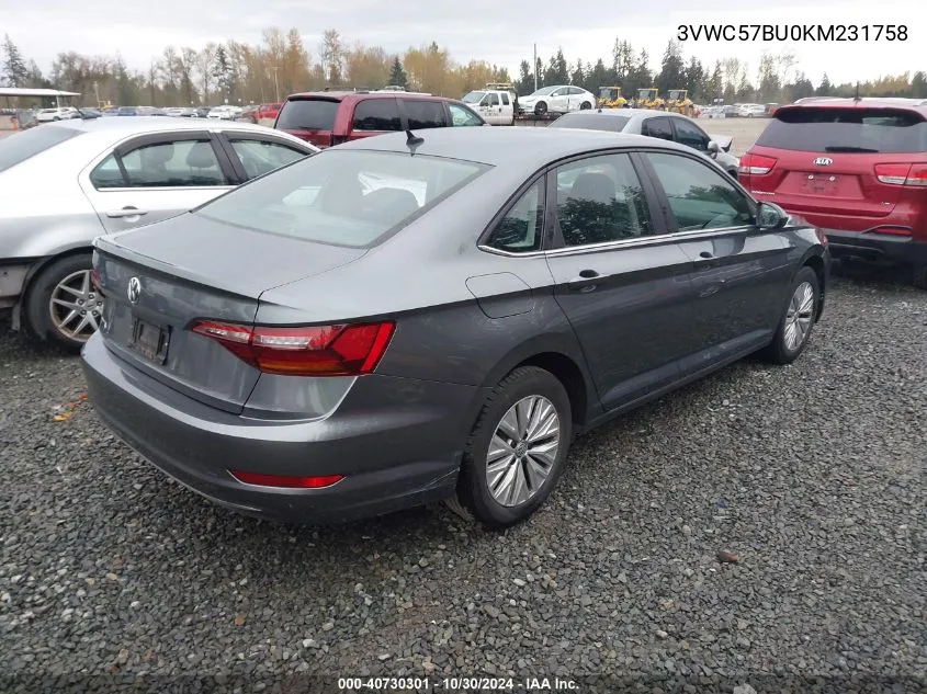 3VWC57BU0KM231758 2019 Volkswagen Jetta 1.4T R-Line/1.4T S/1.4T Se