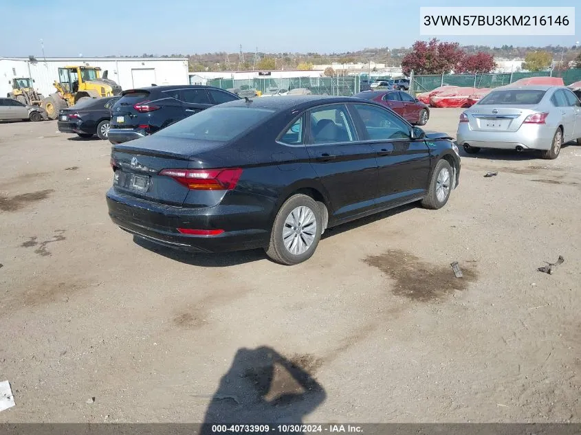 2019 Volkswagen Jetta 1.4T S VIN: 3VWN57BU3KM216146 Lot: 40733909