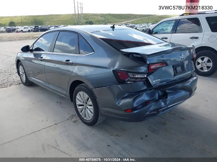 2019 Volkswagen Jetta 1.4T R-Line/1.4T S/1.4T Se VIN: 3VWC57BU7KM218330 Lot: 40758678