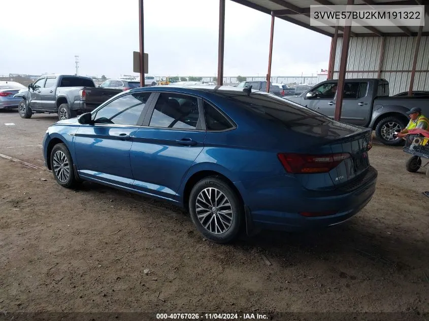 2019 Volkswagen Jetta 1.4T Sel VIN: 3VWE57BU2KM191322 Lot: 40767026