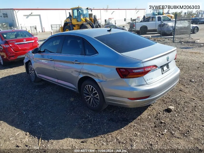 2019 Volkswagen Jetta 1.4T Sel VIN: 3VWEB7BU8KM206303 Lot: 40771906