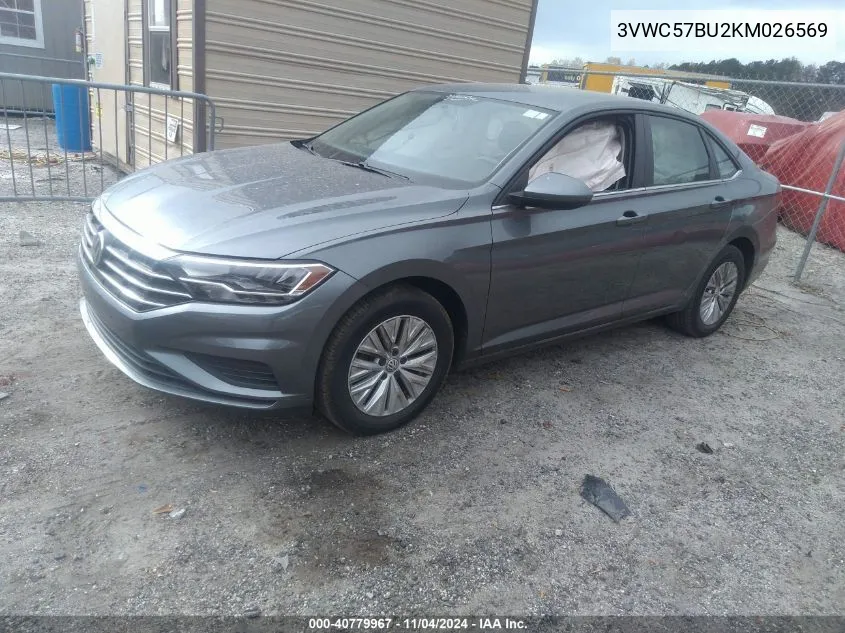 2019 Volkswagen Jetta 1.4T R-Line/1.4T S/1.4T Se VIN: 3VWC57BU2KM026569 Lot: 40779967