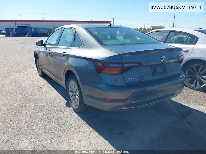 2019 Volkswagen Jetta 1.4T R-Line/1.4T S/1.4T Se VIN: 3VWC57BU6KM119711 Lot: 40828404