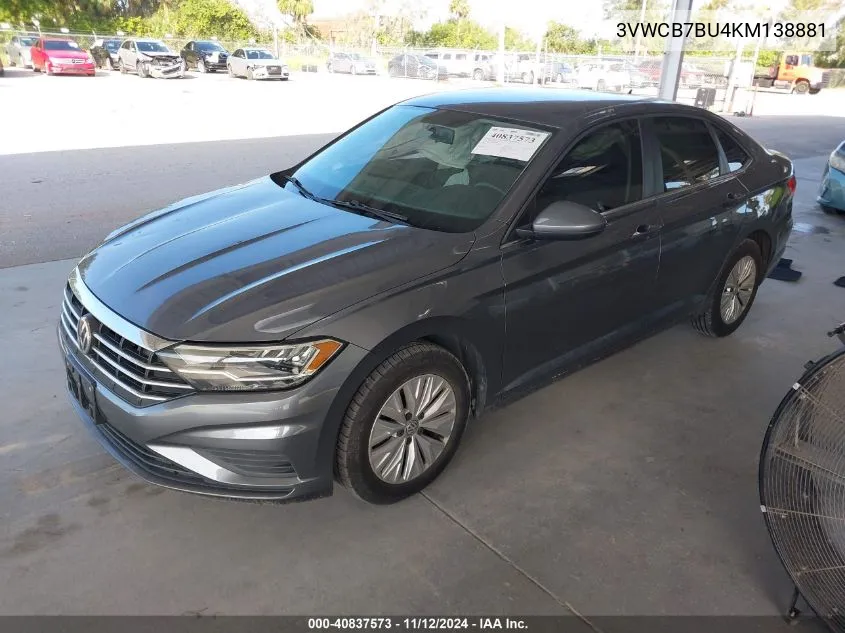 2019 Volkswagen Jetta 1.4T R-Line/1.4T S/1.4T Se VIN: 3VWCB7BU4KM138881 Lot: 40837573