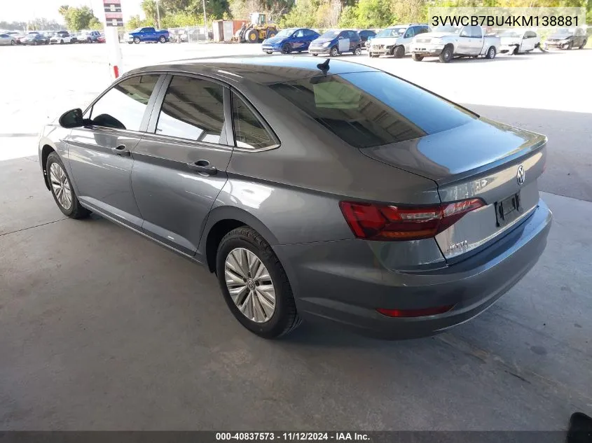 2019 Volkswagen Jetta 1.4T R-Line/1.4T S/1.4T Se VIN: 3VWCB7BU4KM138881 Lot: 40837573