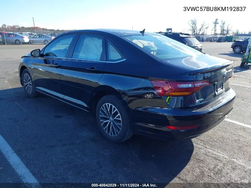 2019 Volkswagen Jetta 1.4T R-Line/1.4T S/1.4T Se VIN: 3VWC57BU8KM192837 Lot: 40842029