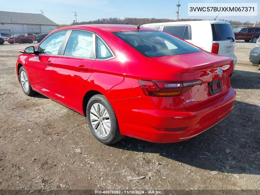 2019 Volkswagen Jetta 1.4T R-Line/1.4T S/1.4T Se VIN: 3VWC57BUXKM067371 Lot: 40870092