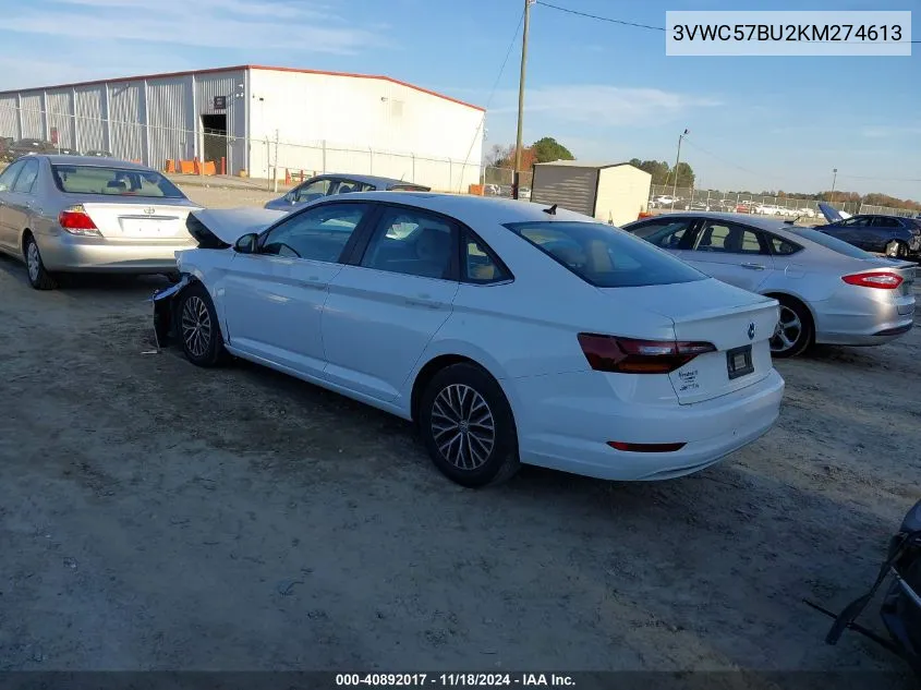 2019 Volkswagen Jetta 1.4T R-Line/1.4T S/1.4T Se VIN: 3VWC57BU2KM274613 Lot: 40892017