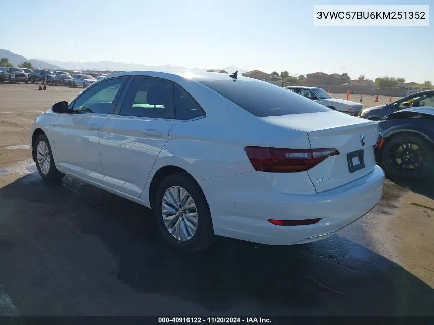 2019 Volkswagen Jetta 1.4T R-Line/1.4T S/1.4T Se VIN: 3VWC57BU6KM251352 Lot: 40916122