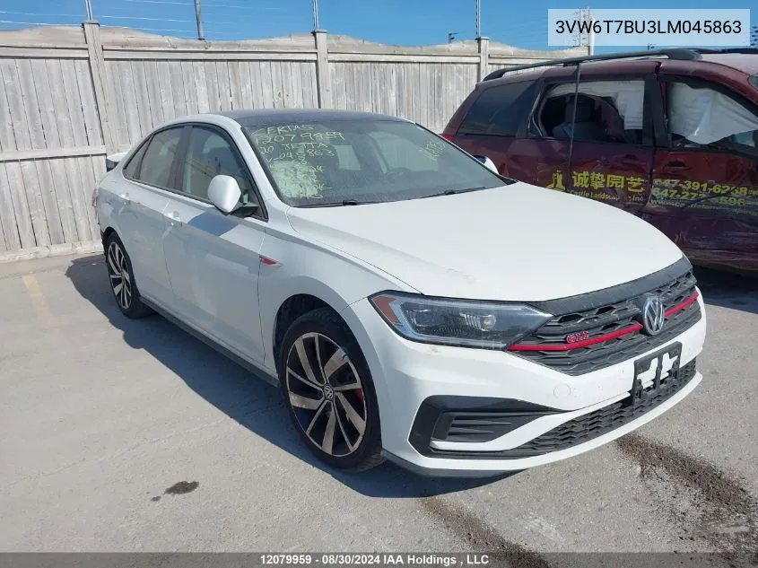 2020 Volkswagen Jetta Gli/S/Autobahn VIN: 3VW6T7BU3LM045863 Lot: 12079959