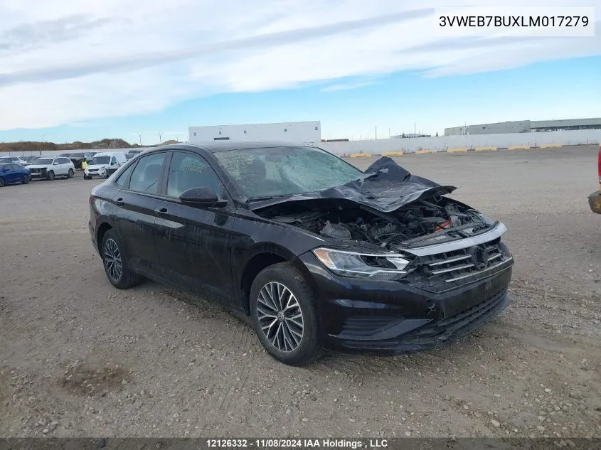 2020 Volkswagen Jetta VIN: 3VWEB7BUXLM017279 Lot: 12126332