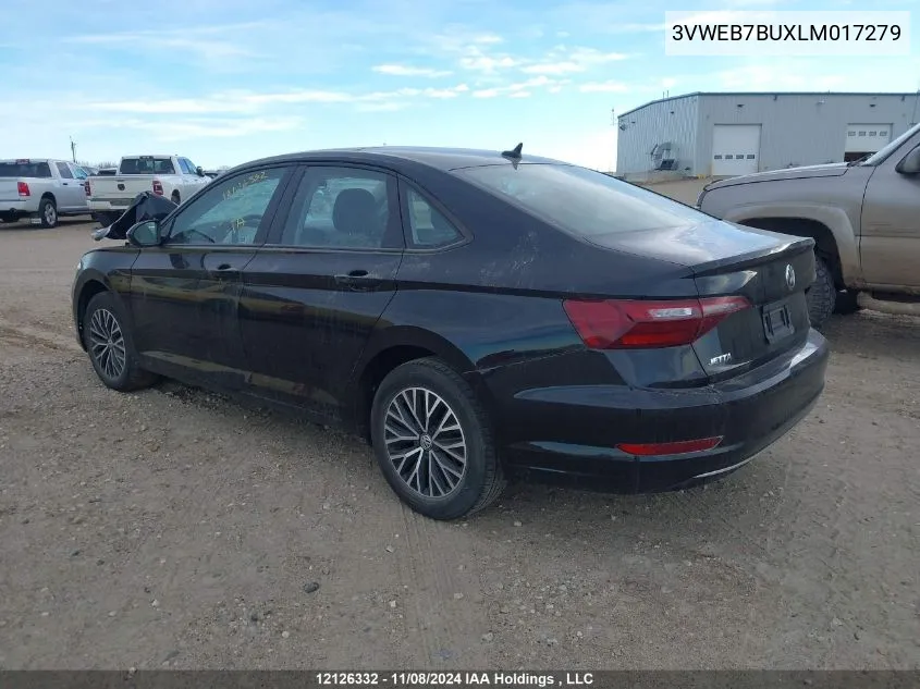 2020 Volkswagen Jetta VIN: 3VWEB7BUXLM017279 Lot: 12126332