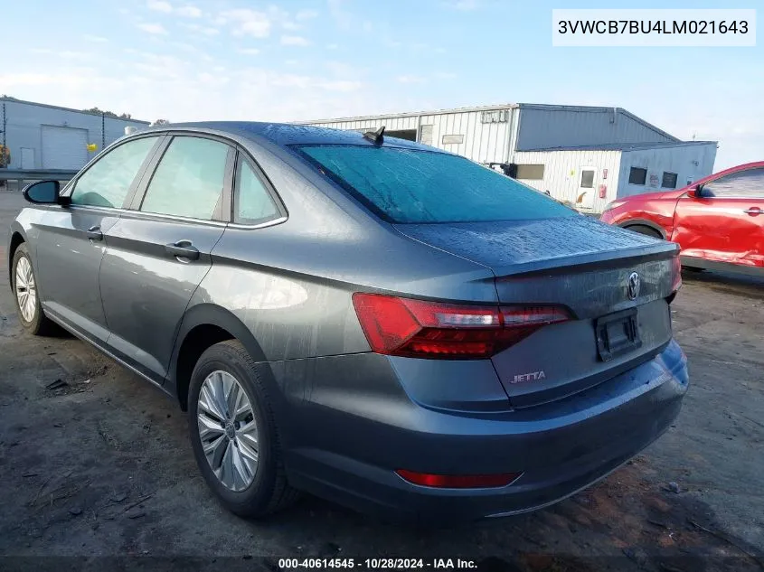 2020 Volkswagen Jetta 1.4T R-Line/1.4T S/1.4T Se VIN: 3VWCB7BU4LM021643 Lot: 40614545