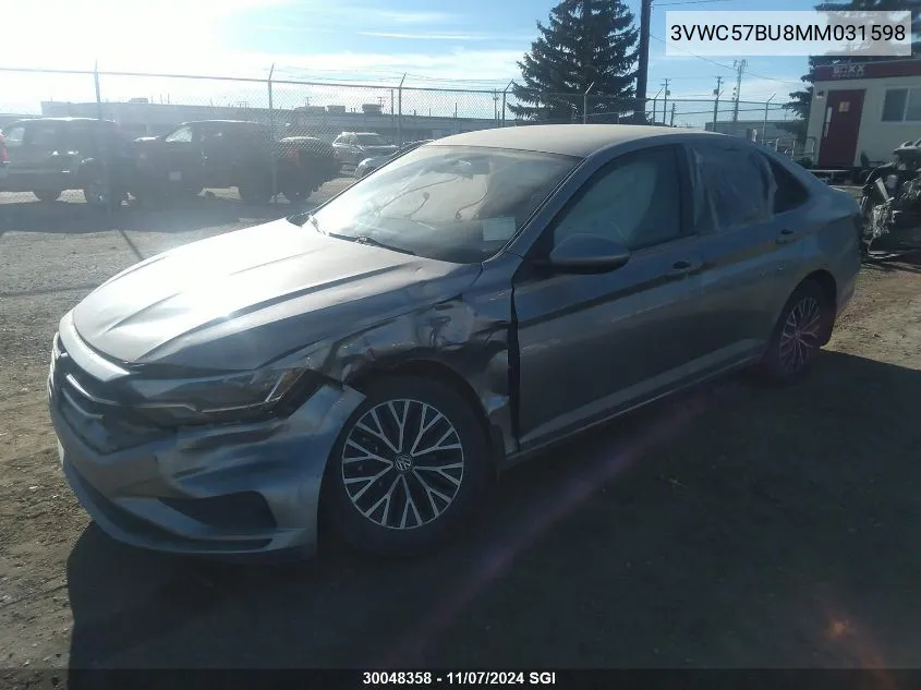 2021 Volkswagen Jetta S/Se/R-Line VIN: 3VWC57BU8MM031598 Lot: 30048358