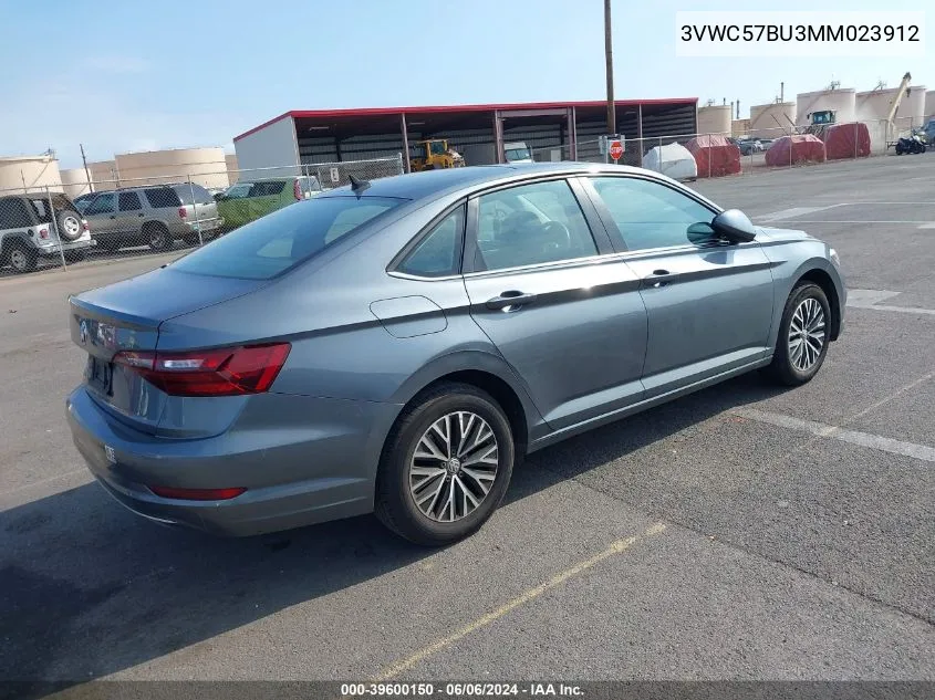 2021 Volkswagen Jetta 1.4T R-Line/1.4T S/1.4T Se VIN: 3VWC57BU3MM023912 Lot: 39600150