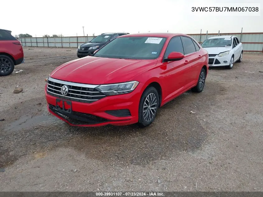 2021 Volkswagen Jetta 1.4T R-Line/1.4T S/1.4T Se VIN: 3VWC57BU7MM067038 Lot: 39931107