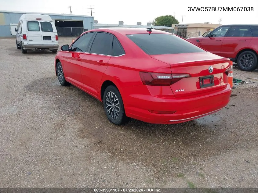 2021 Volkswagen Jetta 1.4T R-Line/1.4T S/1.4T Se VIN: 3VWC57BU7MM067038 Lot: 39931107