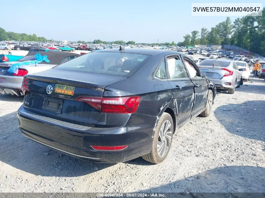 2021 Volkswagen Jetta 1.4T Sel VIN: 3VWE57BU2MM040547 Lot: 40047834