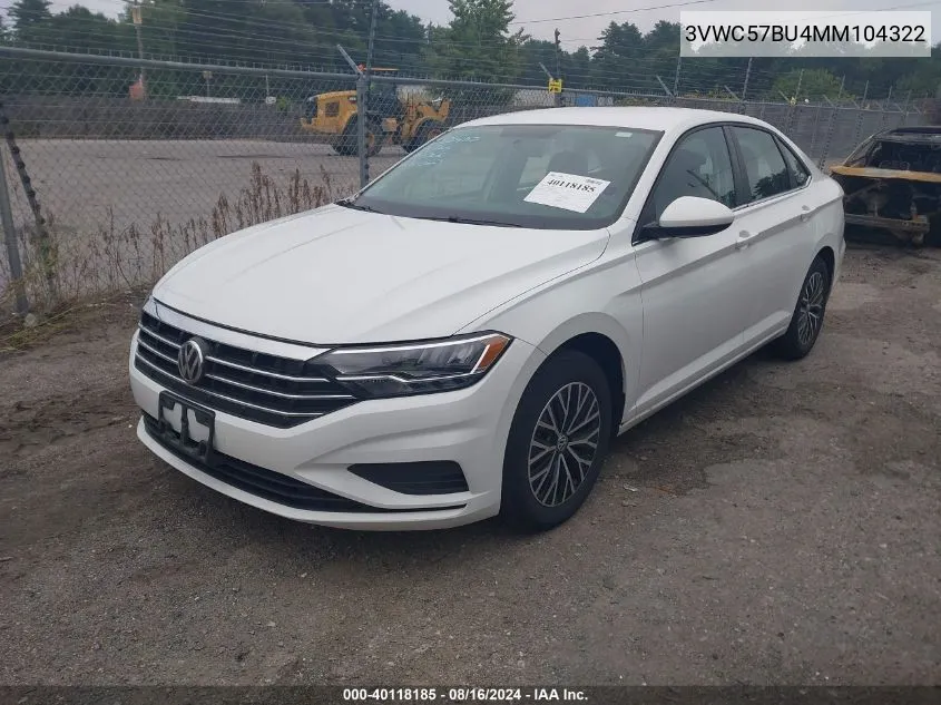 2021 Volkswagen Jetta 1.4T R-Line/1.4T S/1.4T Se VIN: 3VWC57BU4MM104322 Lot: 40118185