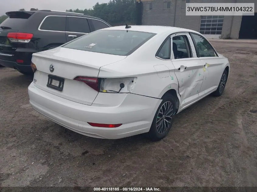 2021 Volkswagen Jetta 1.4T R-Line/1.4T S/1.4T Se VIN: 3VWC57BU4MM104322 Lot: 40118185