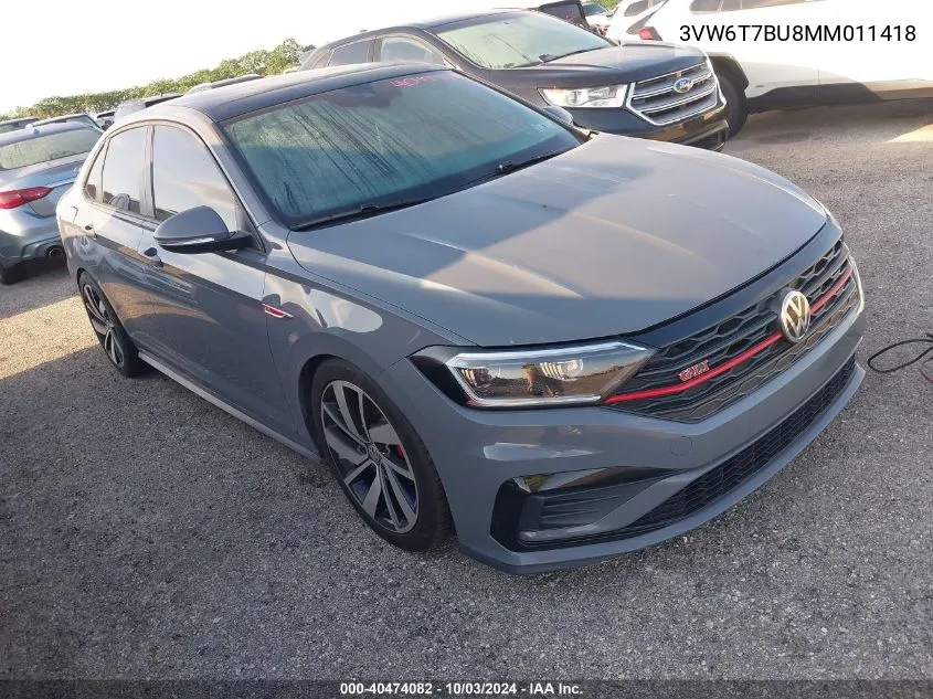 2021 Volkswagen Jetta Gli 2.0T Autobahn/2.0T S VIN: 3VW6T7BU8MM011418 Lot: 40474082