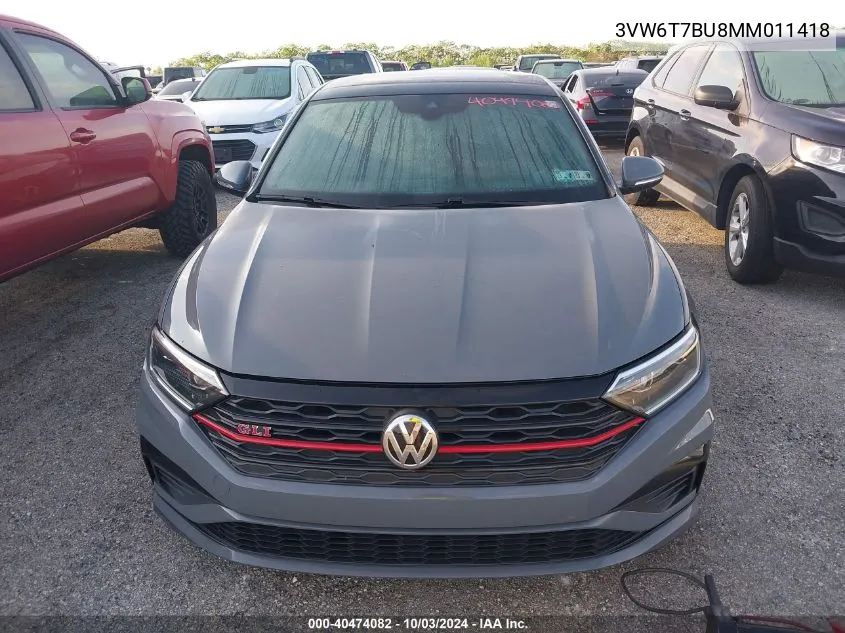 2021 Volkswagen Jetta Gli 2.0T Autobahn/2.0T S VIN: 3VW6T7BU8MM011418 Lot: 40474082