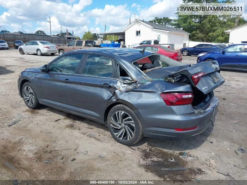 3VWE57BUXMM026511 2021 Volkswagen Jetta 1.4T Sel