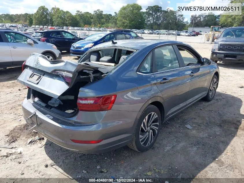 3VWE57BUXMM026511 2021 Volkswagen Jetta 1.4T Sel