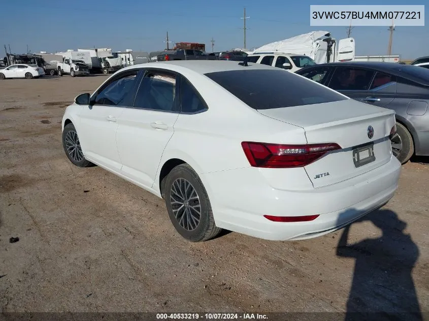 2021 Volkswagen Jetta 1.4T R-Line/1.4T S/1.4T Se VIN: 3VWC57BU4MM077221 Lot: 40533219