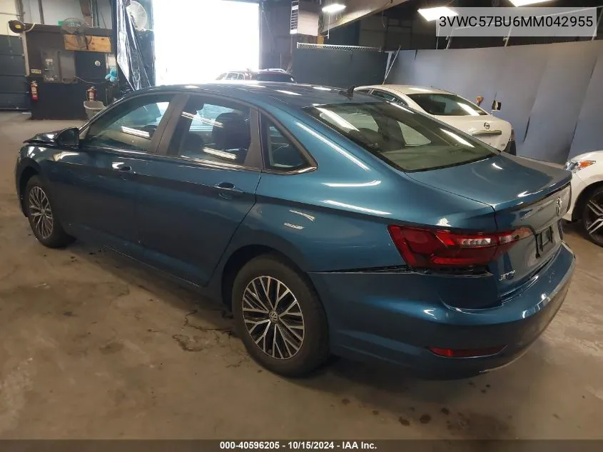 2021 Volkswagen Jetta 1.4T R-Line/1.4T S/1.4T Se VIN: 3VWC57BU6MM042955 Lot: 40596205