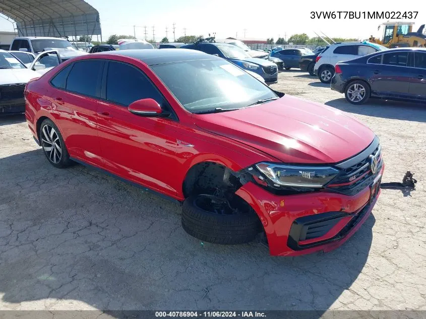 2021 Volkswagen Jetta Gli 2.0T Autobahn/2.0T S VIN: 3VW6T7BU1MM022437 Lot: 40786904